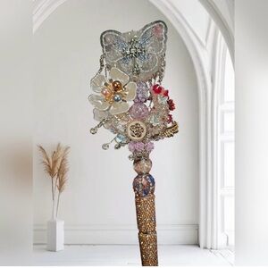 Elegant Bejeweled Pen with Butterfly and Floral Design